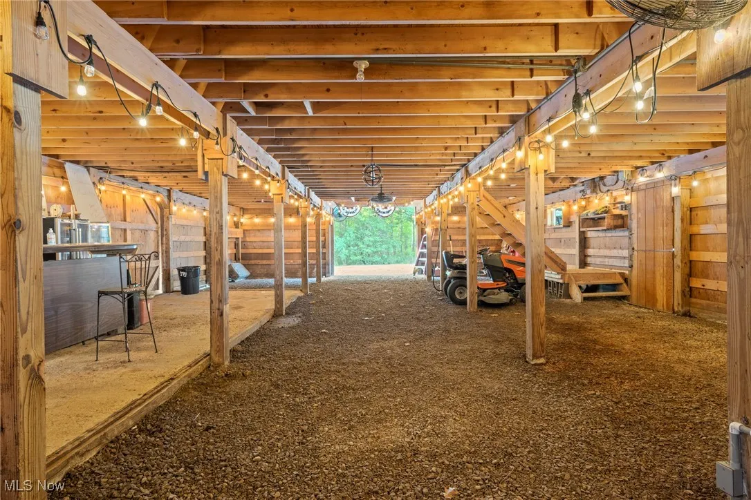 View of horse barn