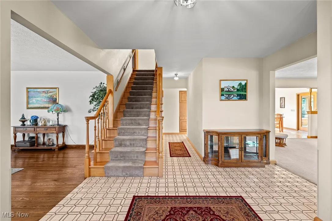 Stairway with baseboards