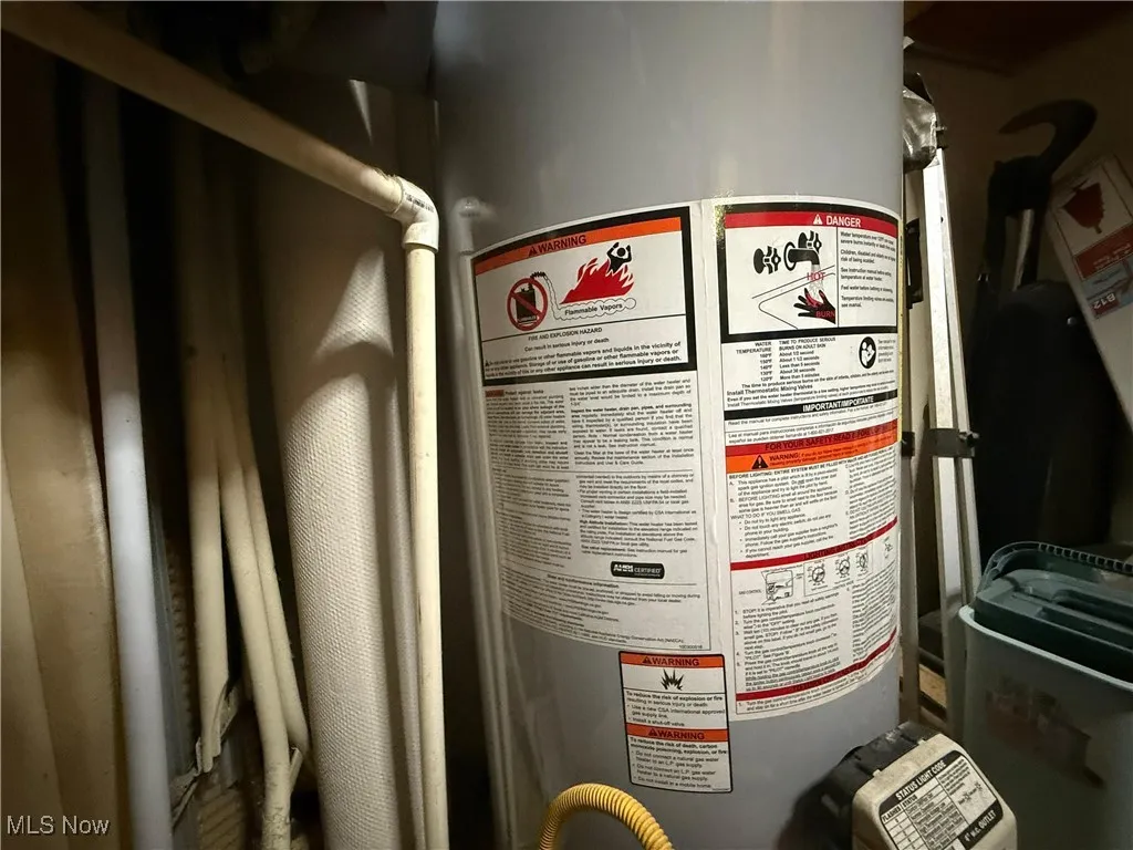 Utility room with water heater