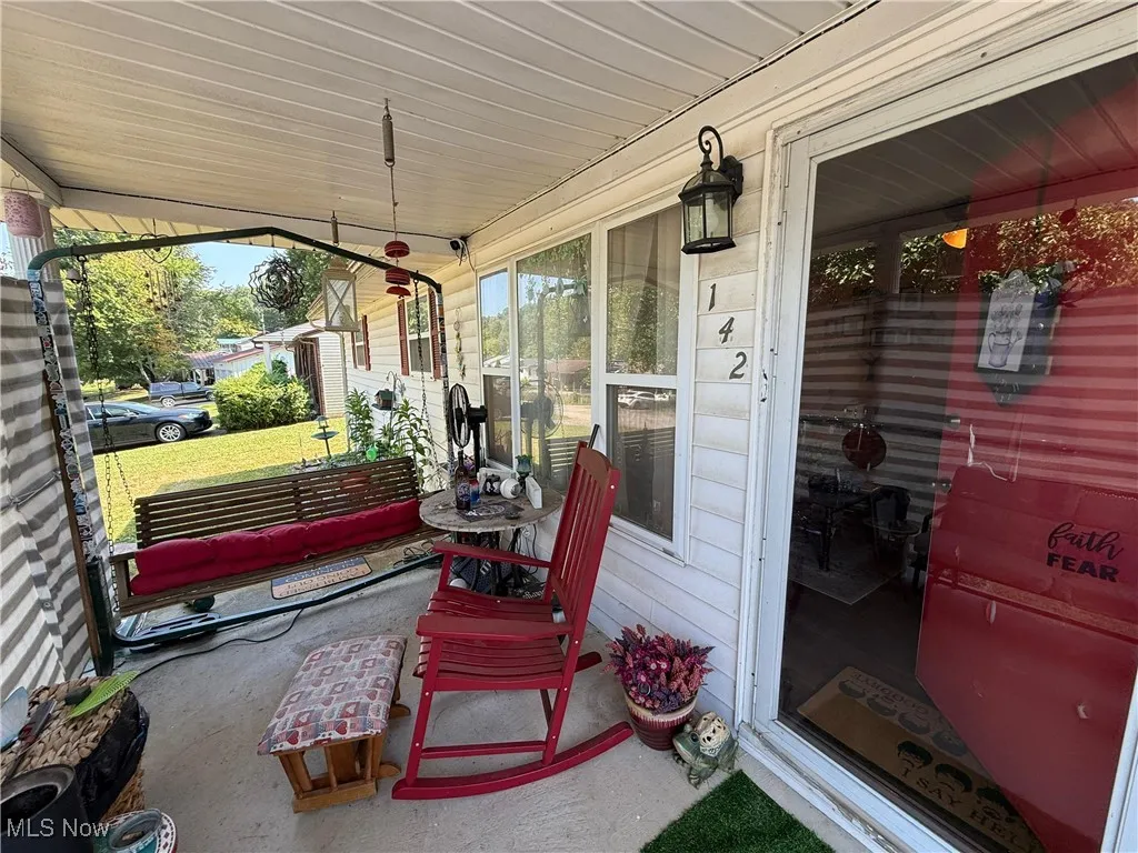 View of covered porch