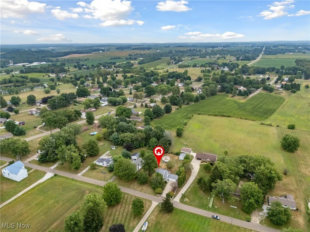 Aerial view of sparsely populated area
