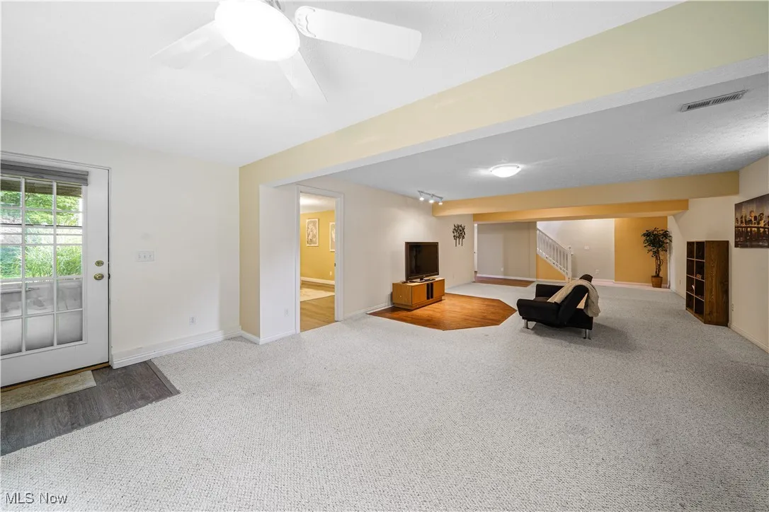 Huge living space in the walk out finished basement