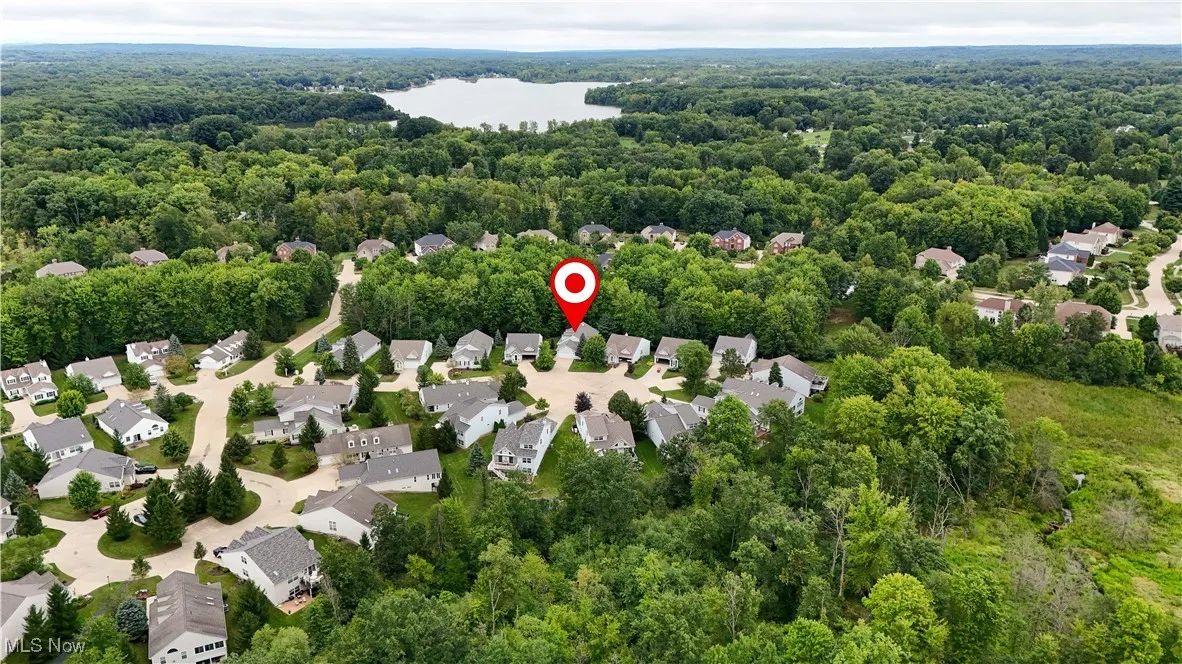 Drone view of home in the Lakes of Aurora