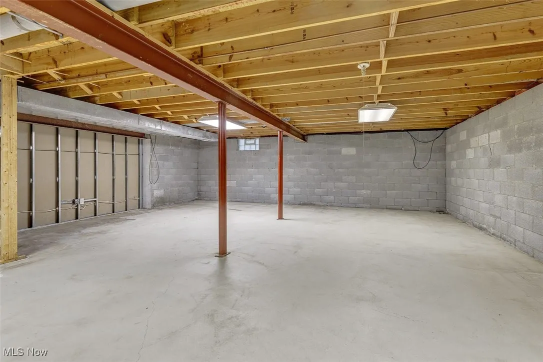 View of unfinished basement