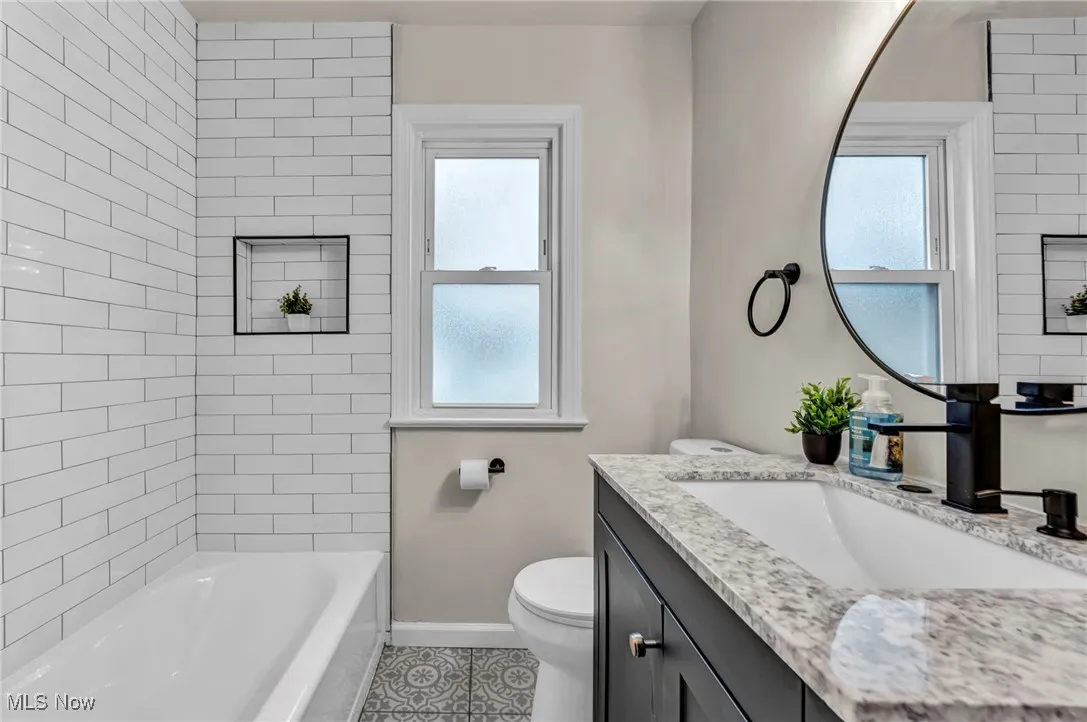Fully renovated bathroom on the main floor.