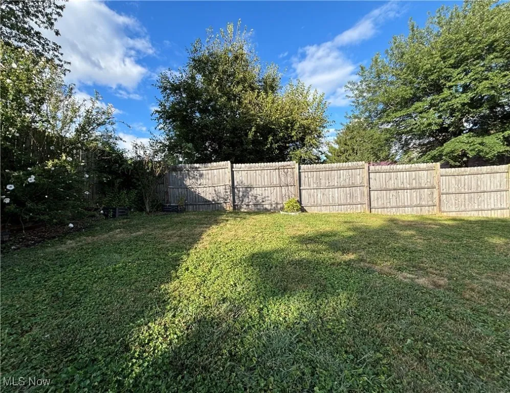 View of fenced backyard