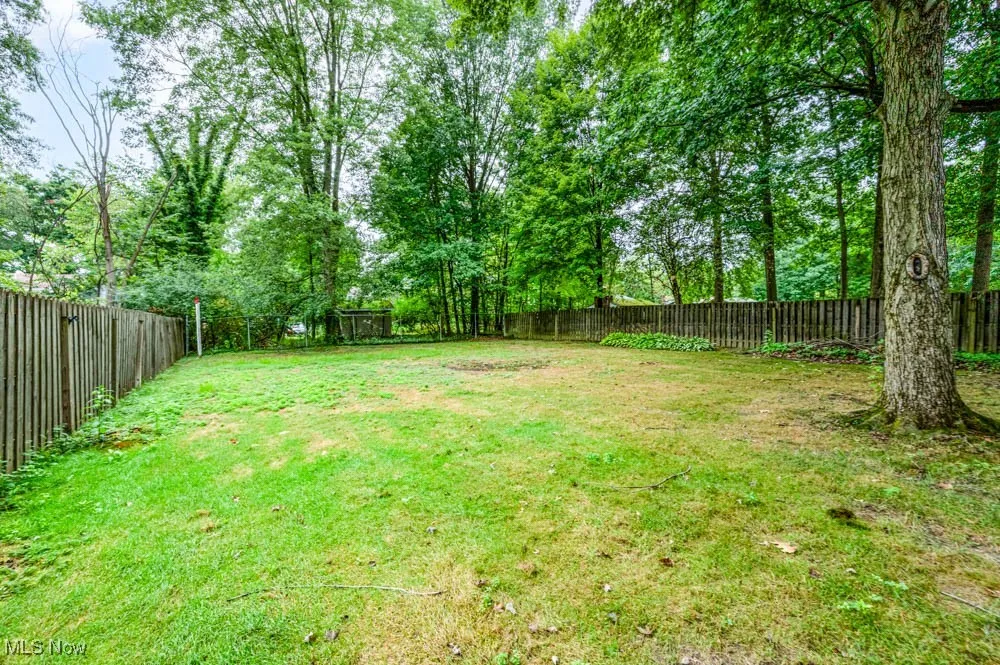 View of fenced backyard