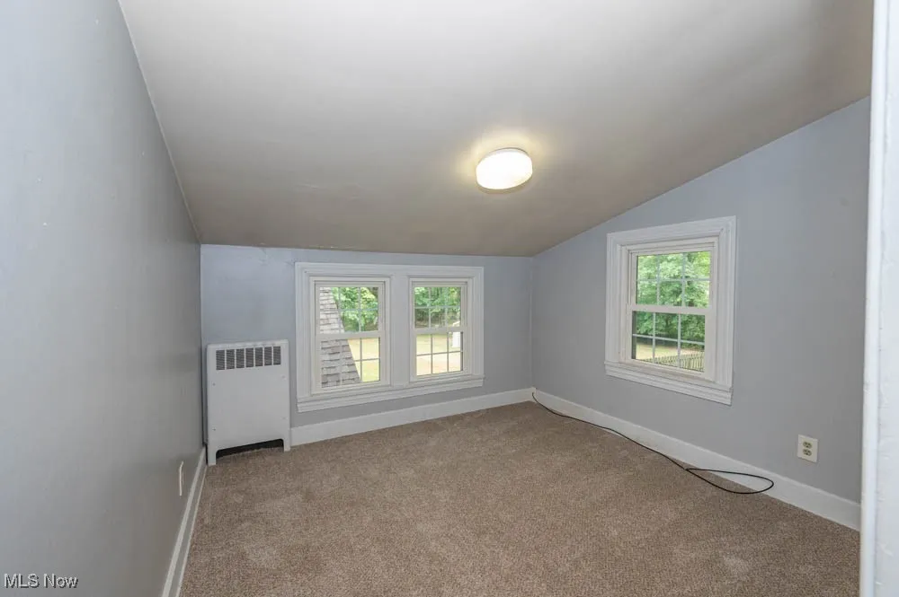 Bonus room with new carpeting (august 2025) and vaulted ceiling