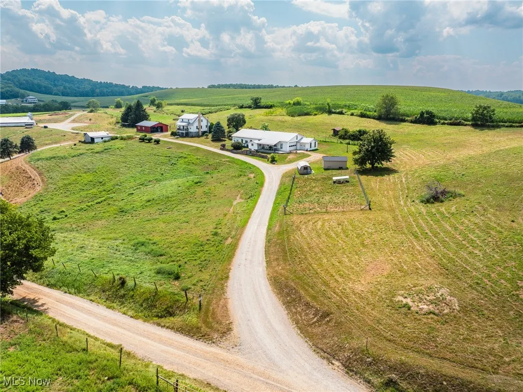 Aerial view of sparsely populated area