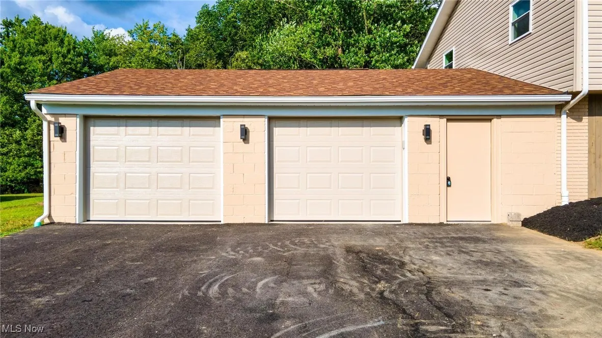 View of detached garage