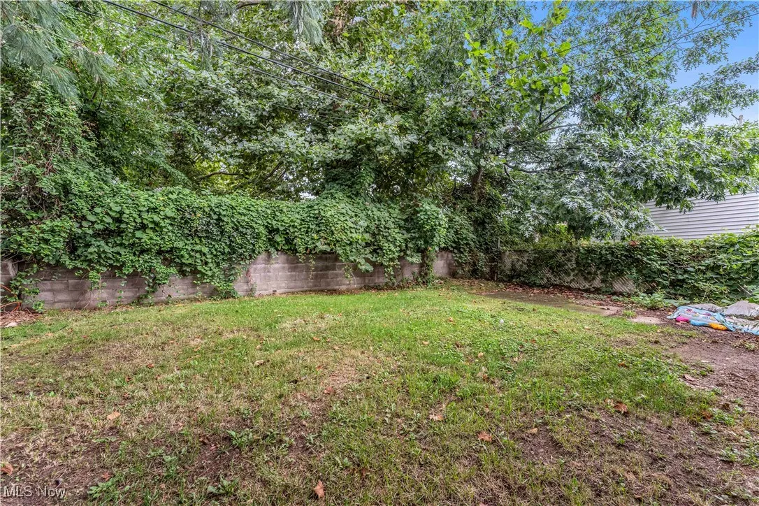View of fenced backyard