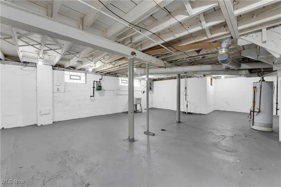 Below grade area with gas water heater