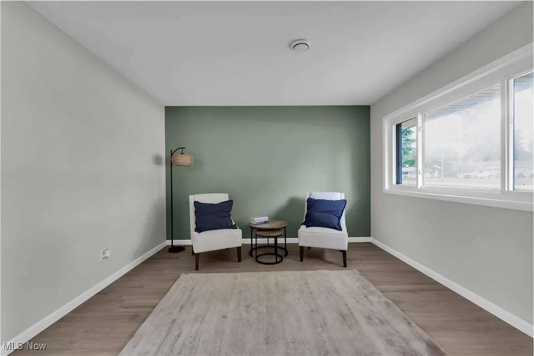 Living area featuring light wood finished floors