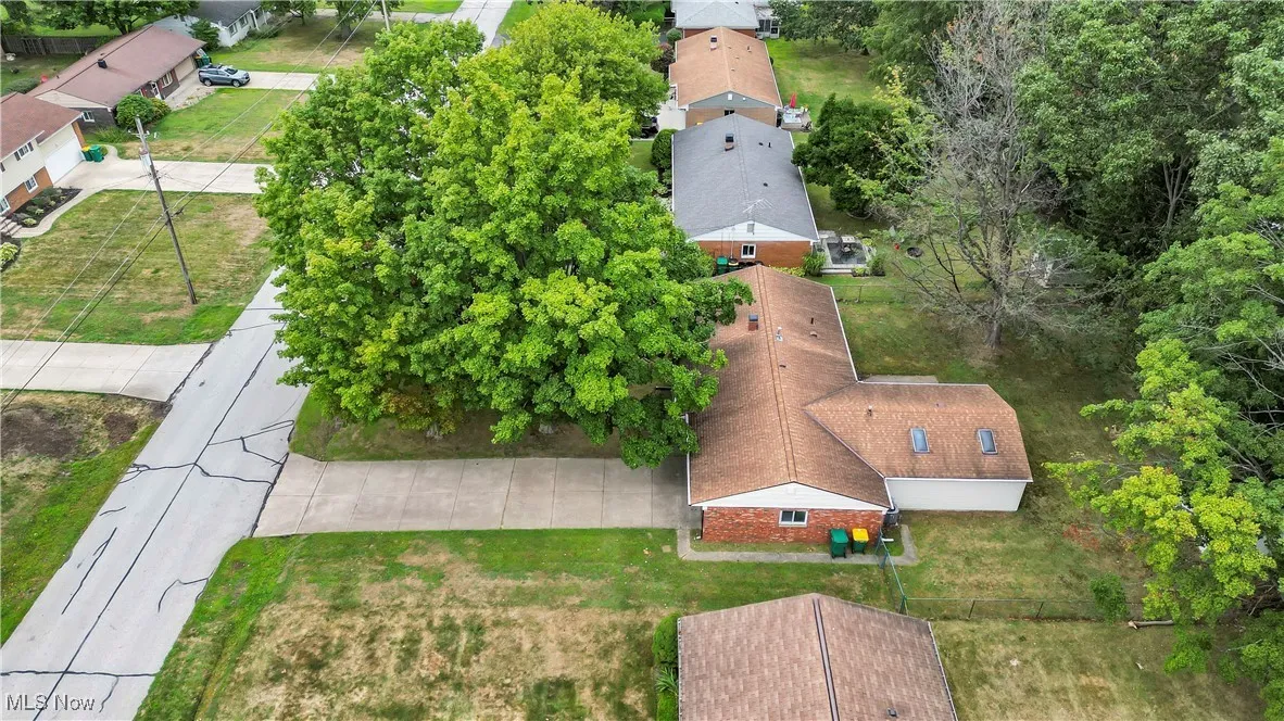 Aerial view of residential area