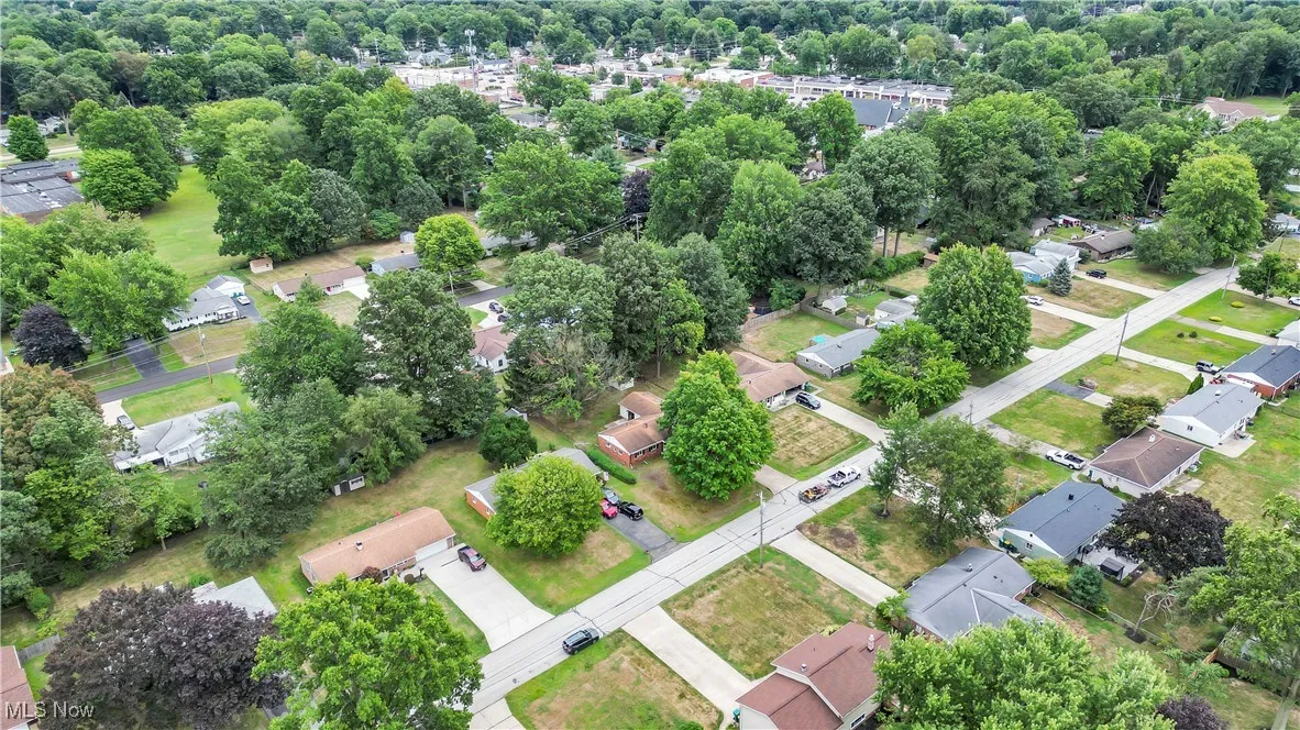 Aerial perspective of suburban area