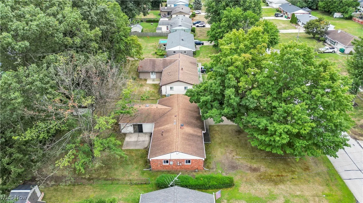Aerial view of residential area