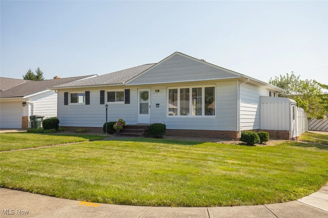 Front of home on corner lot.