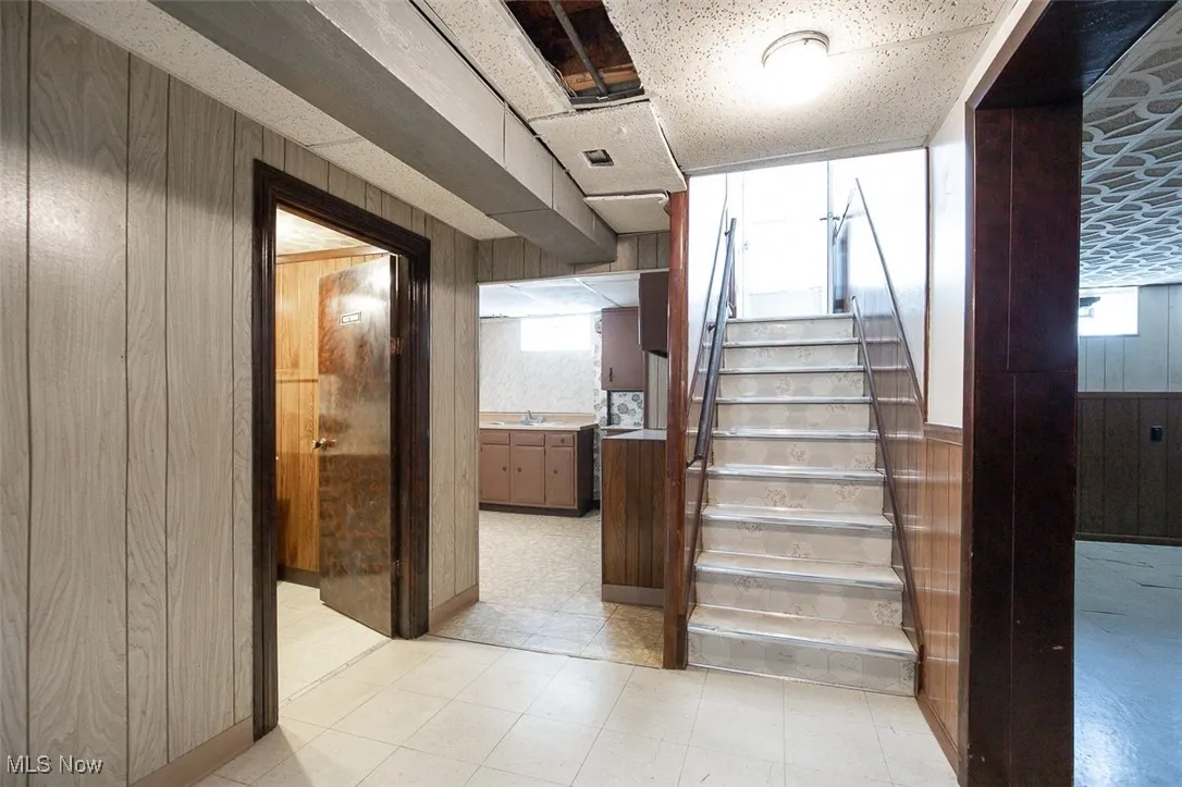 Basement looking upstairs.