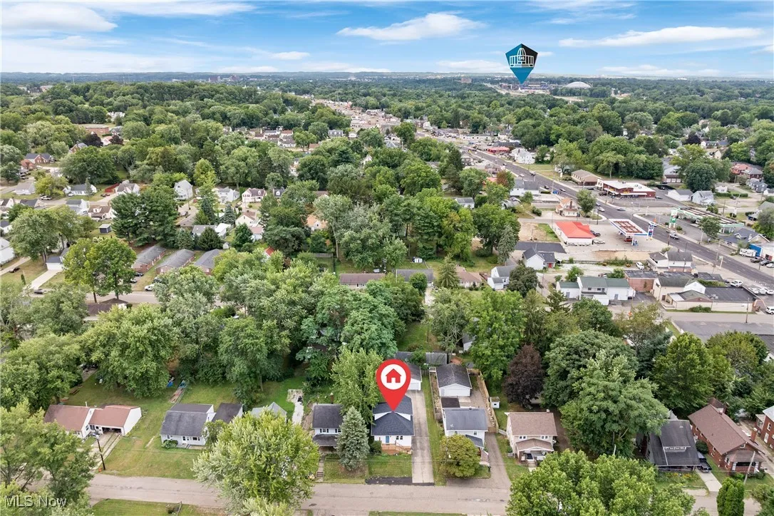 Aerial view of residential area