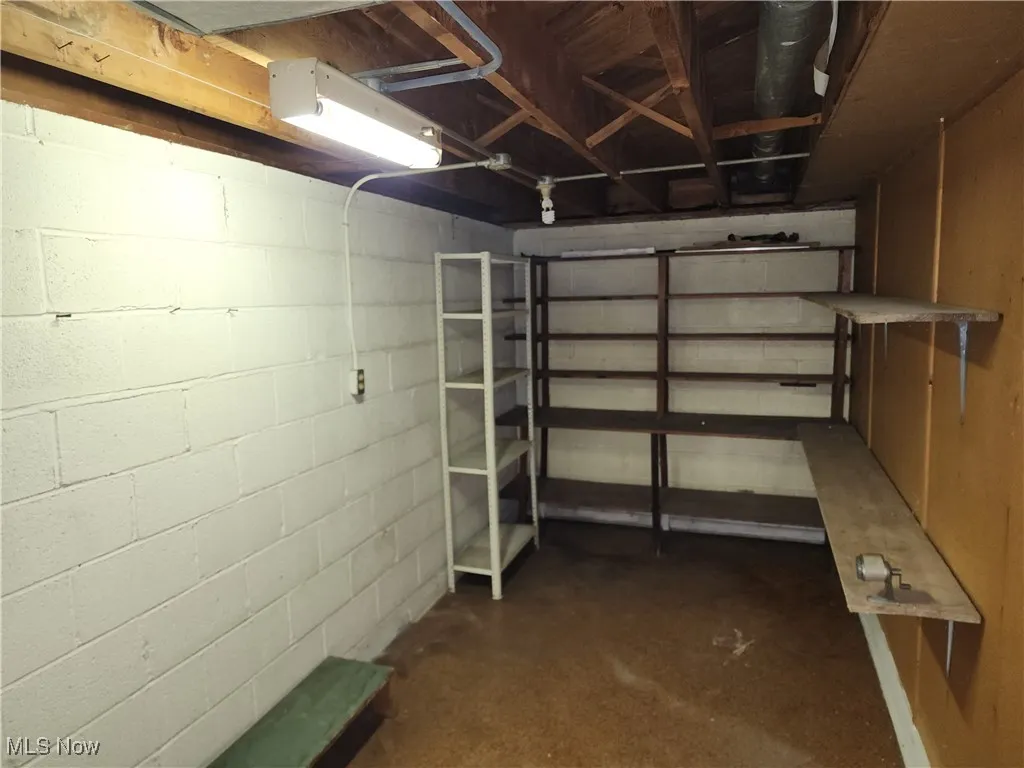 View of unfinished basement