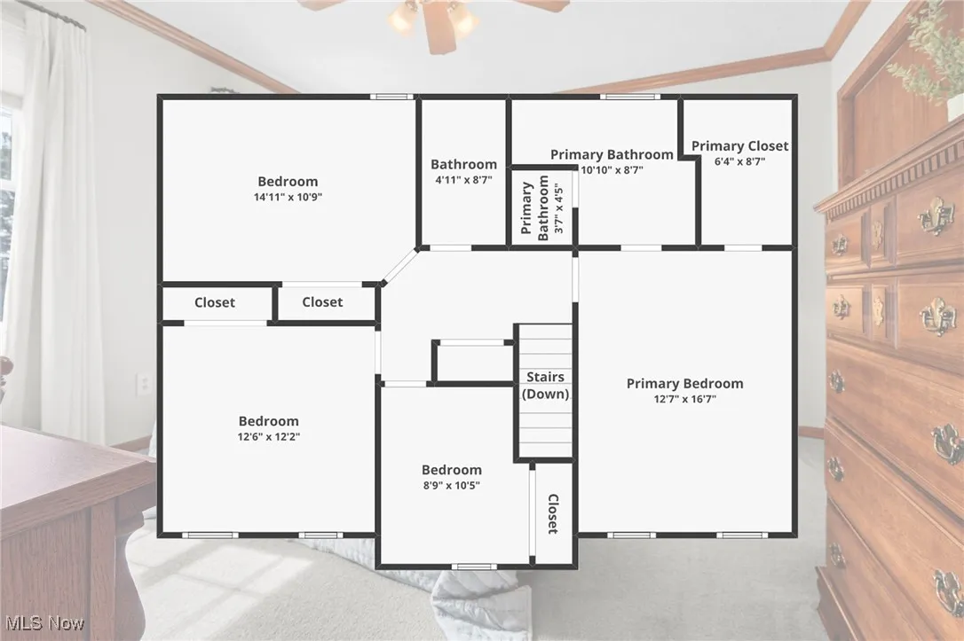 Second story floor plan.