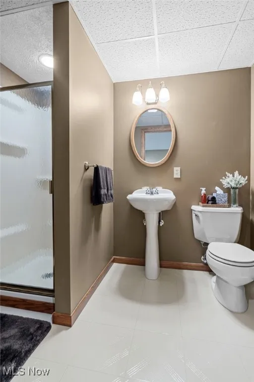 Full bathroom in basement.