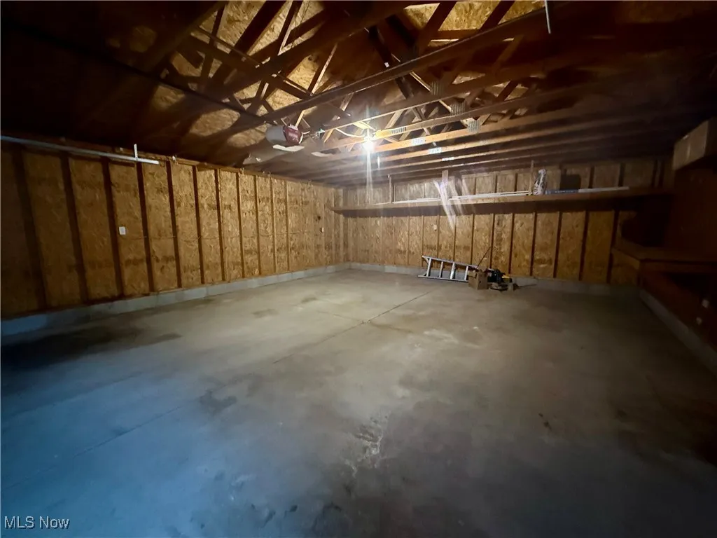 Basement featuring a garage