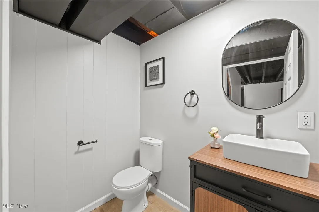 Bathroom with vanity and toilet