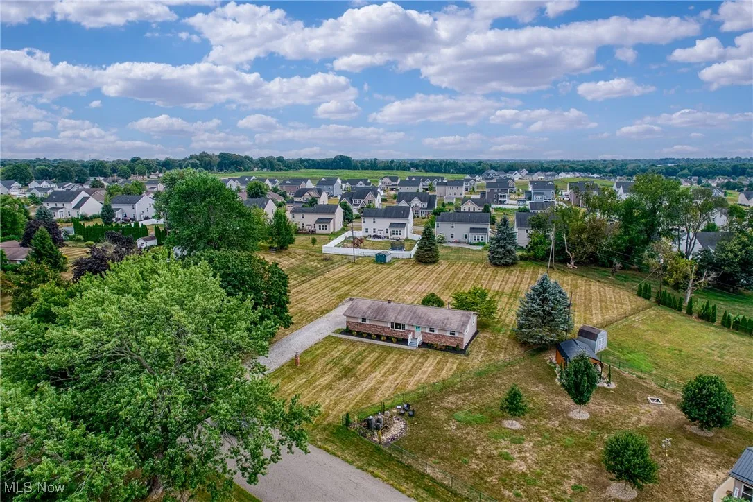 Aerial view of residential area