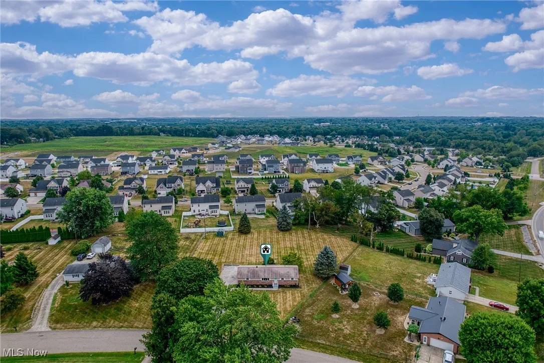 Aerial view of residential area