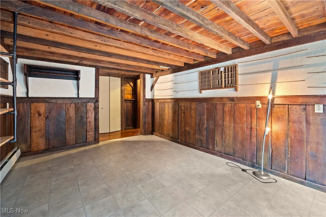 Horse barn with a baseboard radiator