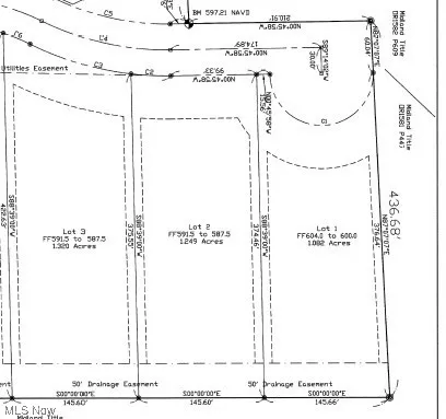 Map showing property parcels