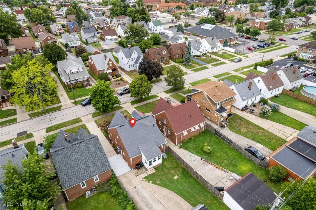 Aerial view of residential area