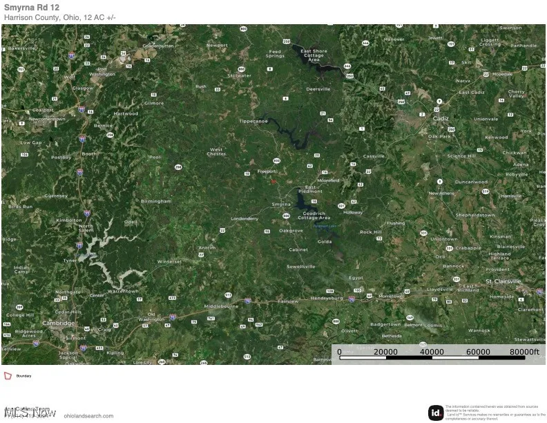 Aerial map of property and surrounding area