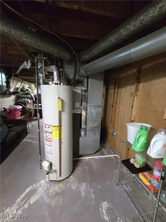 Utilities featuring gas water heater