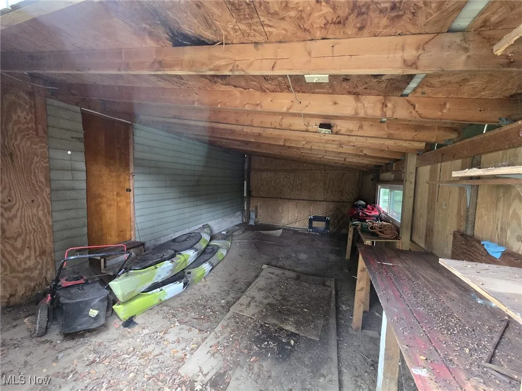 View of large attached shed