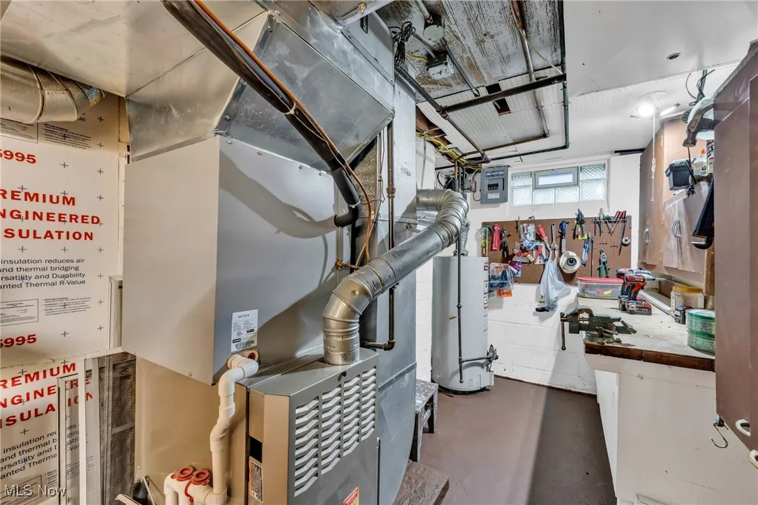Utilities with water heater and heating unit