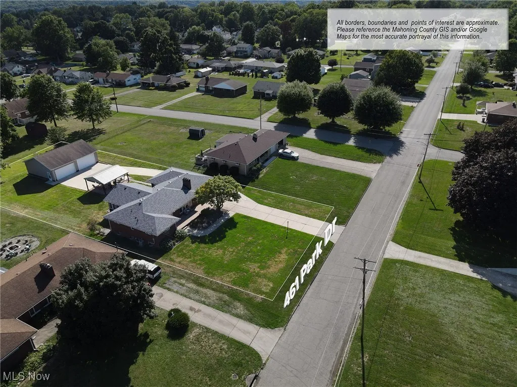 Aerial view of residential area