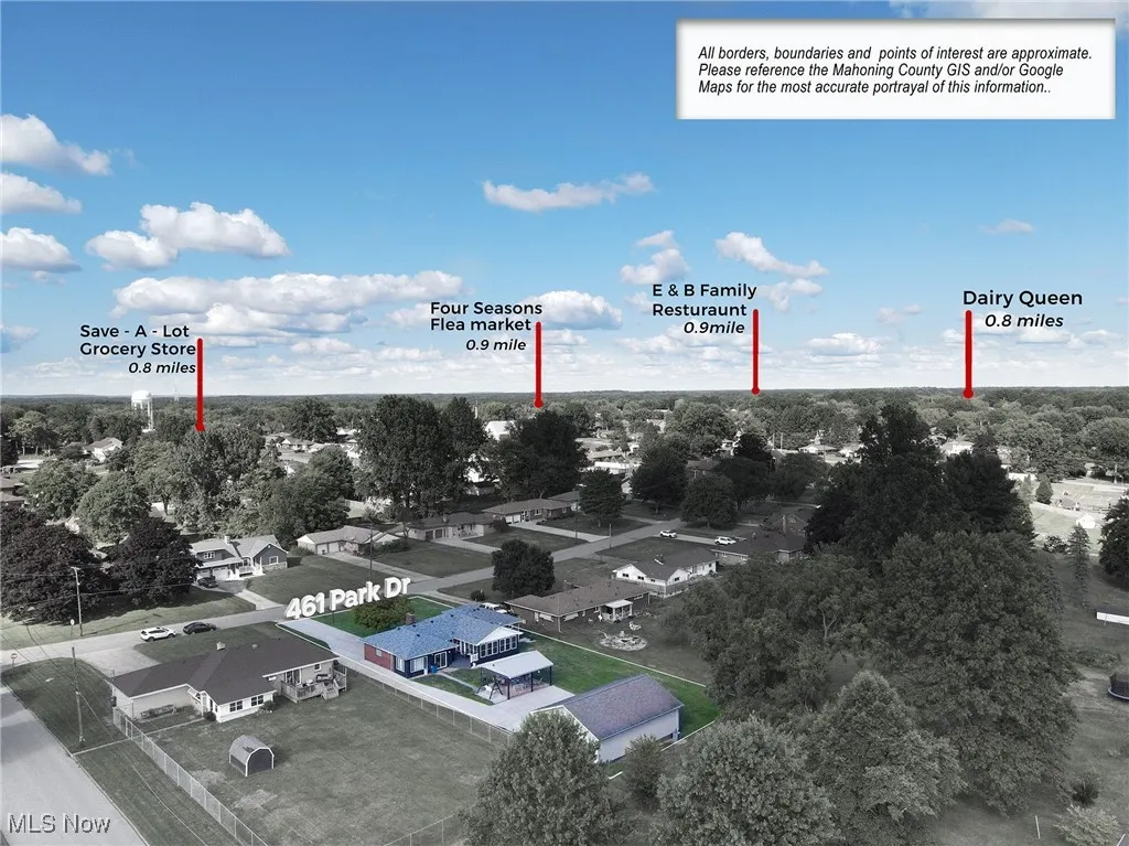 Aerial view of residential area