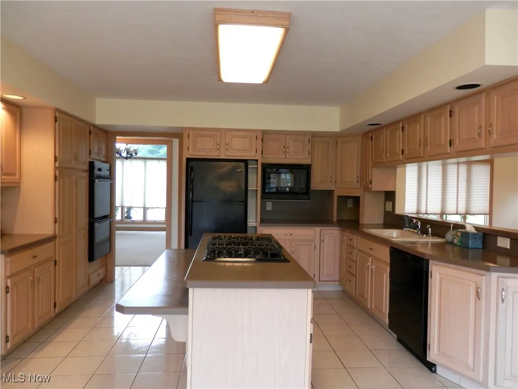Kitchen with a center island
