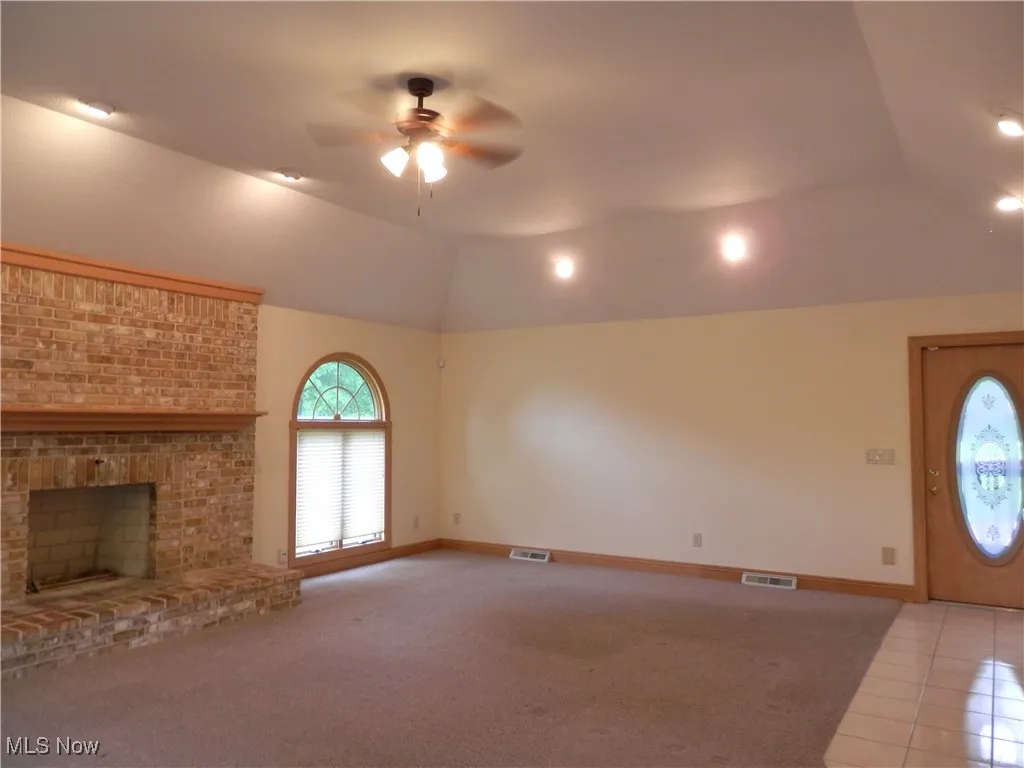 Living room with carpet

