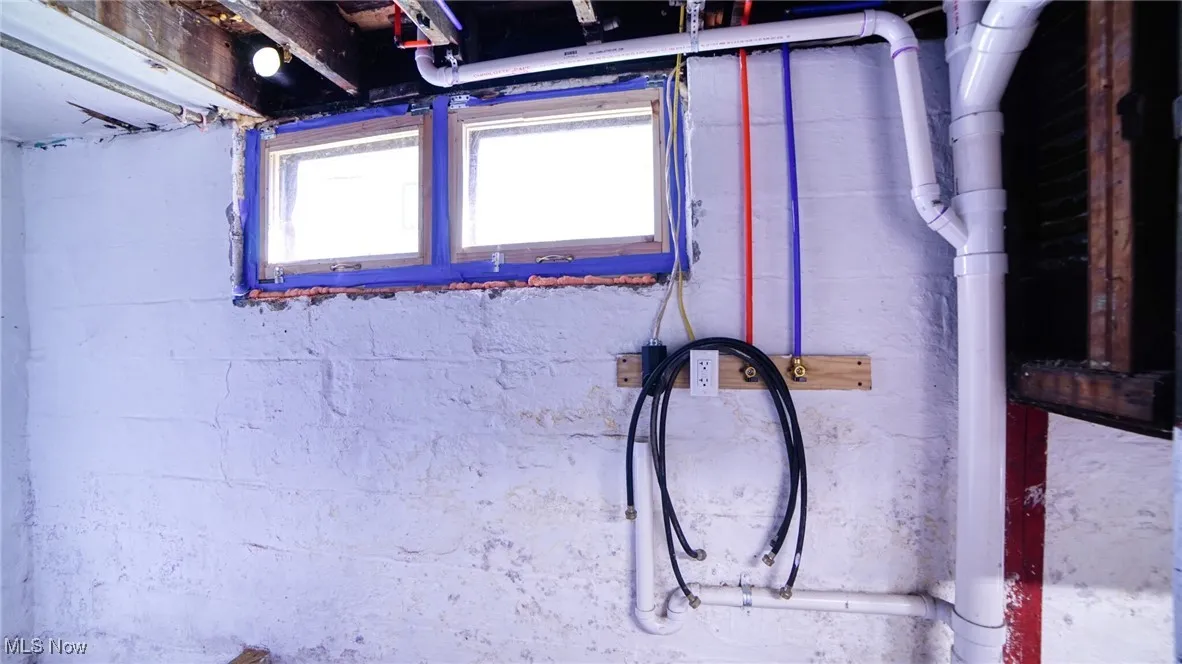 View of laundry hook-ups