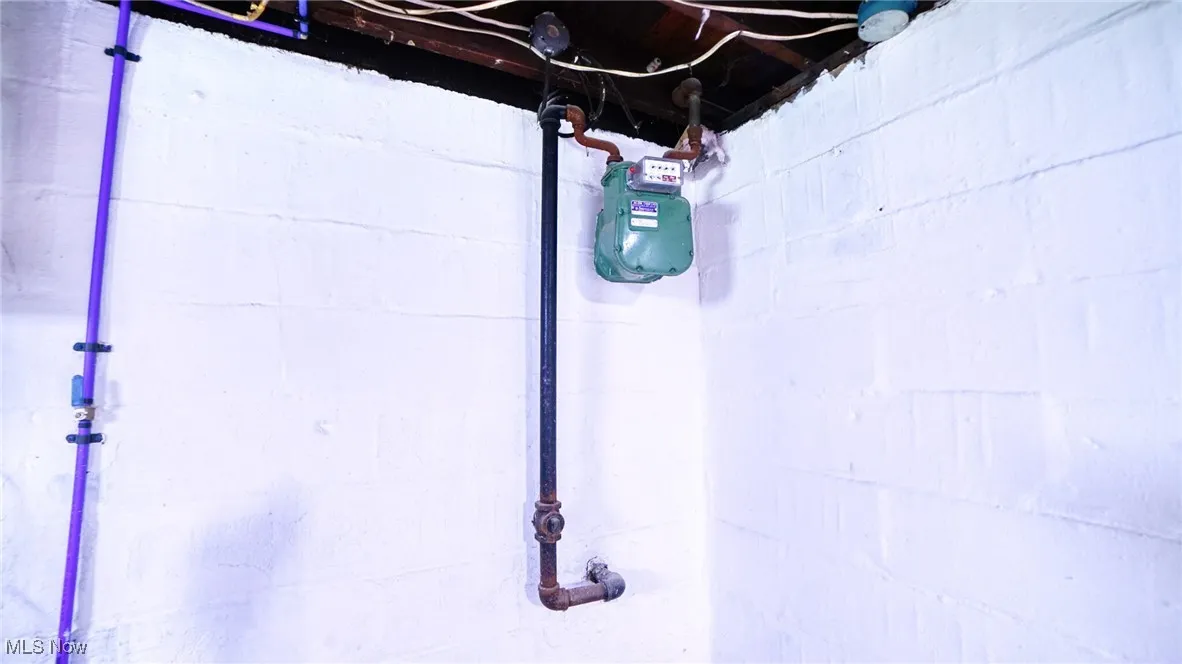 Basement view of gas meter