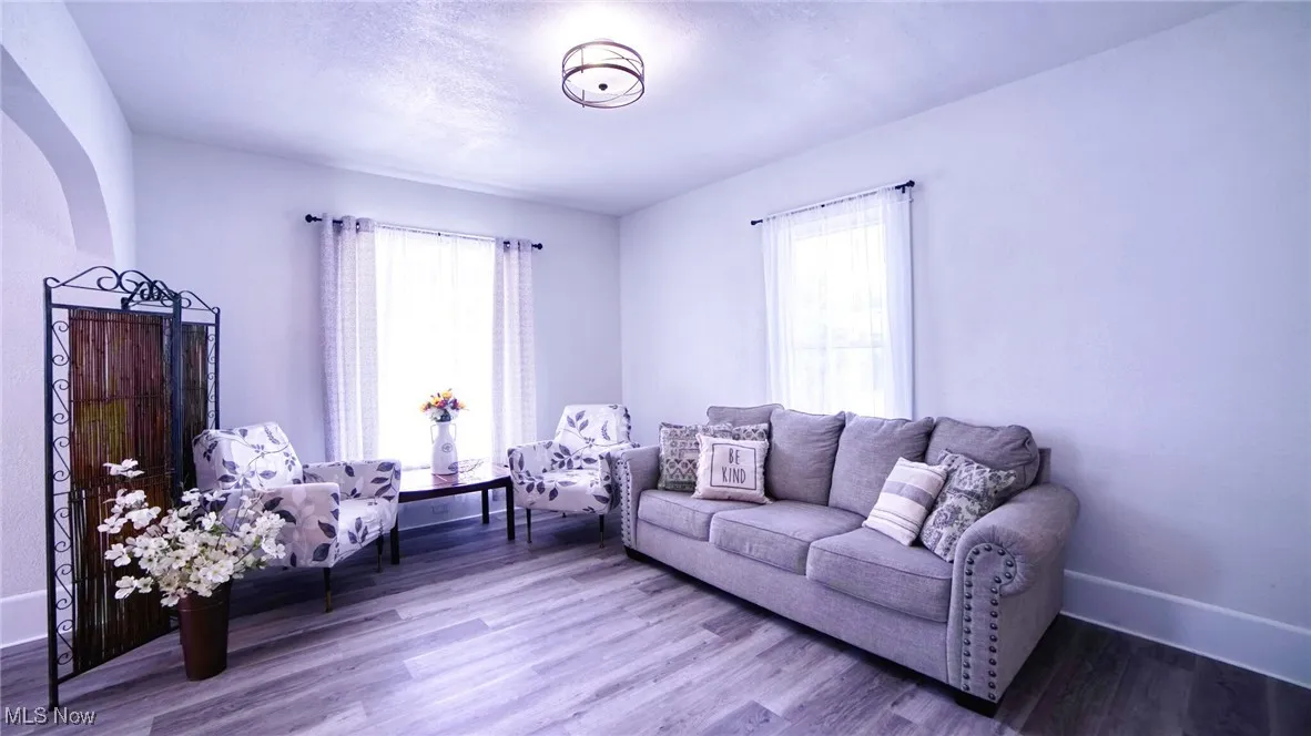 Living area with LVP finished floors