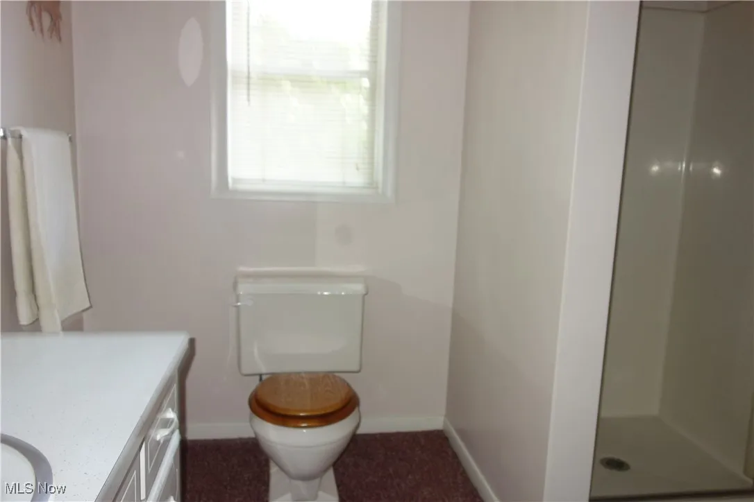 3rd Full Bathroom in the lower level w/a walk-in shower, toilet & vanity