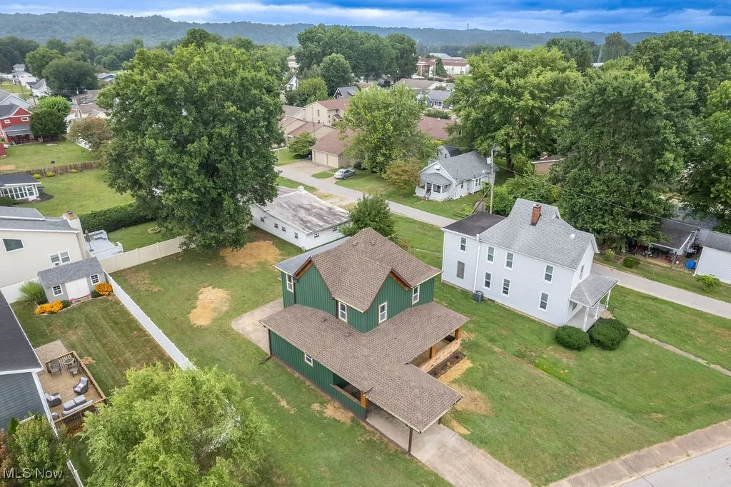 Aerial perspective of suburban area