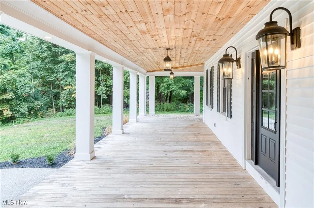 Porch with a lawn