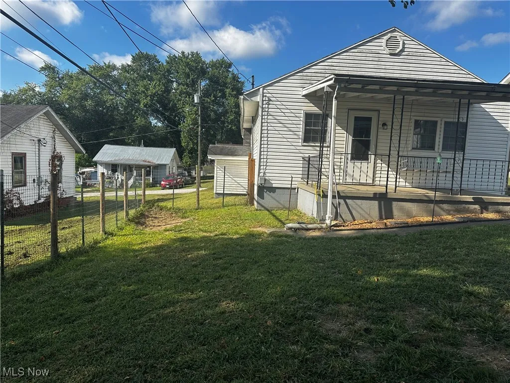 Back porch with fenced back yard