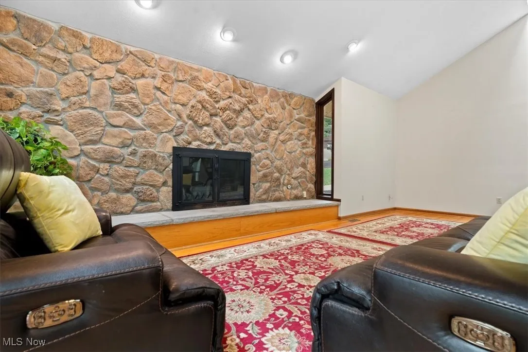 Stone Wall With Fireplace