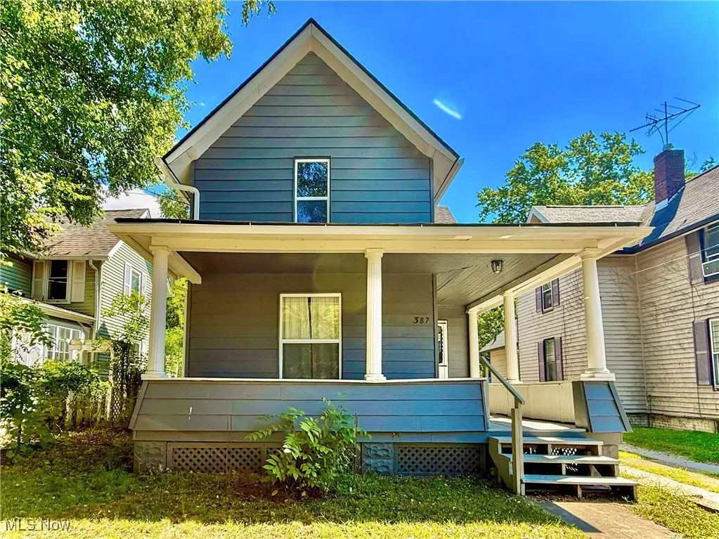 View of front of property with a porch